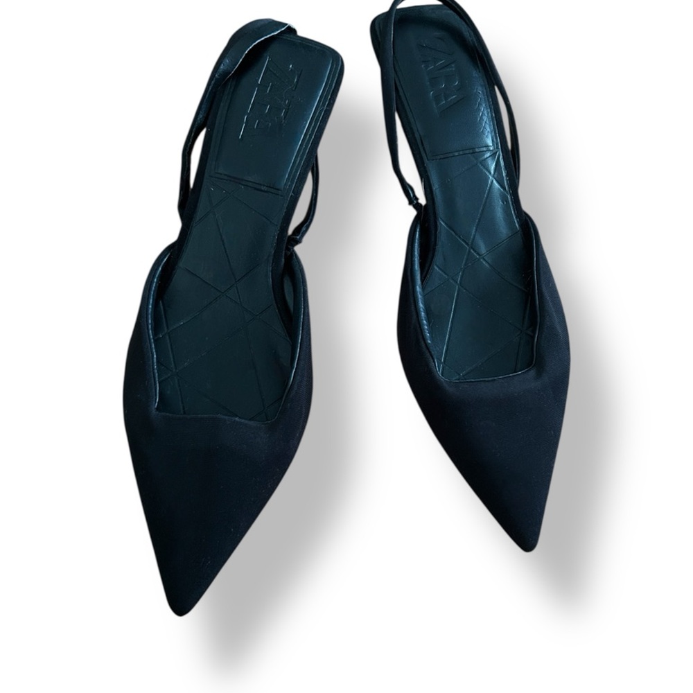 Zara Black Slingback Heels